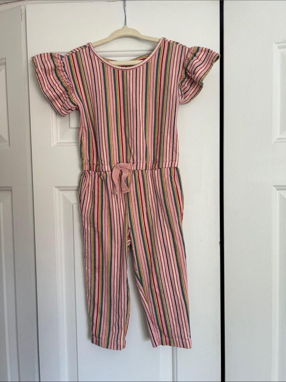 Tea Collection Pink Multi-Striped Girls' Jumpsuit